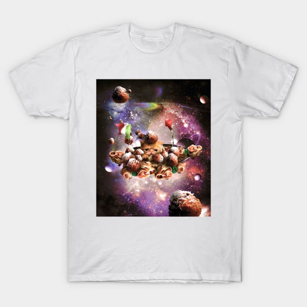 Funny Space Pasta Cat T-Shirt by Random Galaxy